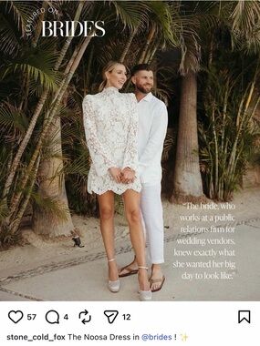 Stone Cold Fox White Lace Mini Dress